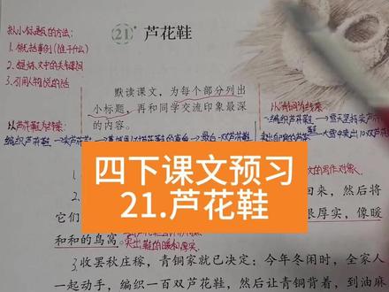四下课文讲解21芦花鞋 #四年级下册语文 #课文预习