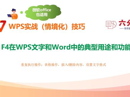 F4在WPS文字和Word中的典型用途和功能
