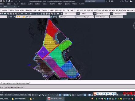 飞时达土方软件:大型多区块场地及边坡方格网土方三维效果图生成