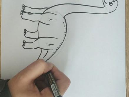 【简笔画恐龙5】教你快速画一只腕龙#腕龙 #恐龙 #简笔画 #儿童美术 #教学