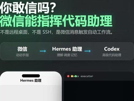 微信怎样指挥hermes跑codex 最新版hermes支持codex MCP服务,一键通关