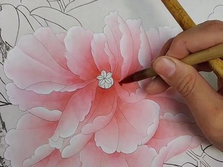 四步让你学会画牡丹#传统文化 #热门 #喜欢就关注我吧 #绘画过程分享 #喜欢的点个赞 #一起学画画