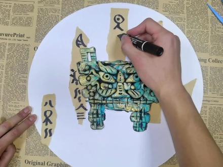 一分钟学会用超轻粘土制作青铜器仿铜浮雕画!#青铜器#仿铜画 #粘土教程