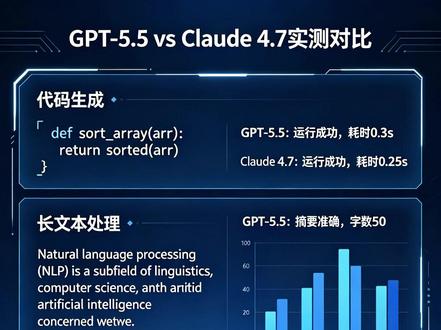 选AI大模型必看!GPT-5.5 vs Claude 4.7 AI 大模型哪家强?GPT-5.5 和 Claude 4.7 到底该选谁?这条视频给你带来最真实的实测对比!从代码能力、长文本处理,到价格、幻觉率,全方位解析,帮你找到最适合自己的 AI 模型!想知道结果吗?快进来听听
#GPT55 #Claude47 #AI大模型 #实测对比 #AI工具