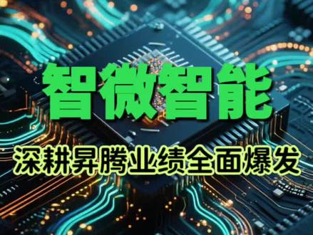 智微智能:深耕昇腾业绩全面爆发 #算力租赁 #智算中心 #算力 #人工智能 #智微智能