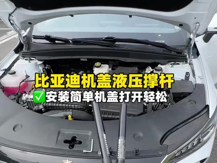 秦plus原机盖没有液压撑杆,打开加玻璃水就特别费劲。自己动手安装液压撑杆,原车孔位开模安装简单,装好后单手打机盖特别轻松#秦plus#比亚迪液压杆 #比亚迪#液压撑杆 #秦L