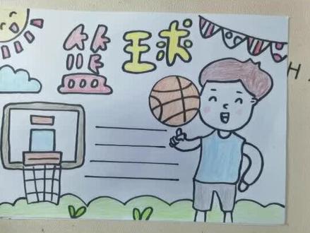 娜本简笔画~篮球运动手抄报#画画 #简笔画 #绘画 #我要上热门 #小学生手抄报 #手抄报模板 #少儿美术 #手绘