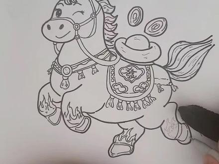 2026马年春节手抄报,新年绘画,绘画教程,小学生手抄报。#春节手抄报 #春节绘画 #跟着抖音学画画 #给毛孩子画张年画 #小学生手抄报