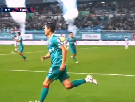 韩k升级附加赛大田市民 2比1逆转金泉尚武#唯有足球不可辜负 #dou来足球季 #精彩进球