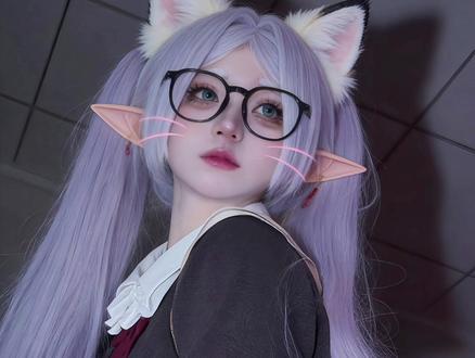 万物皆可加喵耳朵^⎚˕⎚^ #cos #芙莉莲cos #豆包出大片有两把刷子 #豆包p图 #私设cos