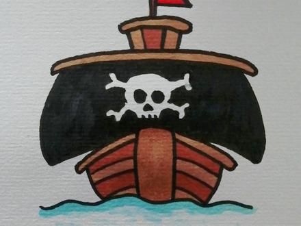 【船系列】海盗船~@抖音小助手 #简笔画 #手绘 #画画