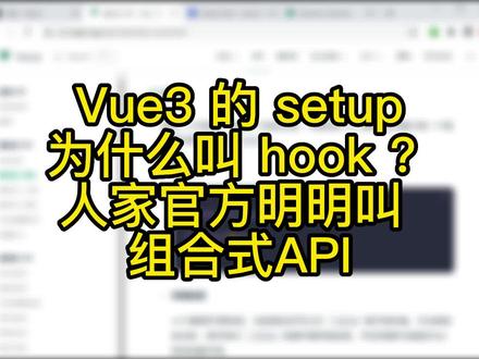 Vue3的 “组合式API” 为什么习惯叫 “hook” ?