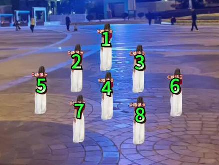 《踏浪》8人队形变换数字分解广场舞视频教学设计