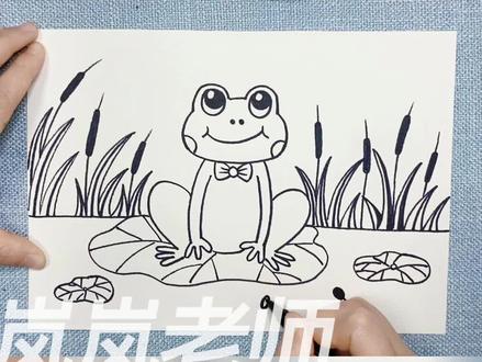 小蝌蚪找妈妈简笔画,小朋友和岚岚老师一起画 #简笔画教程 #儿童简笔画 #幼儿简笔画 #手绘 #少儿美术