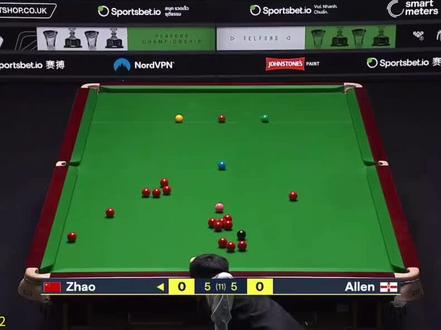 决胜局完整版!赵心童大心脏连胜两局,6:5绝杀艾伦晋级决赛#斯诺克 #台球 #赵心童 #球员锦标赛