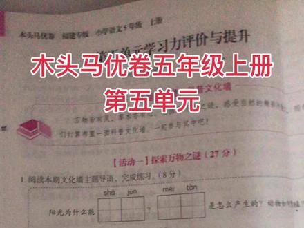 木头马优卷五年级上册第五单元