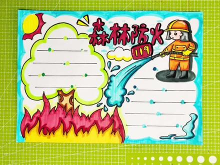 森林防火手抄报|小朋友们知道火警电话是多少吗#消防员 #小学生手抄报 #简笔画 #手抄报作业