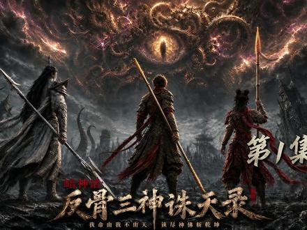 AIGC《反骨三神诛天录》三大反骨仔大战克苏鲁 持续更新,AI短片,《反骨三神诛天录》第一章,天庭三大反骨仔闯入克苏鲁世界,神话志怪VS不可名状,究竟是使命所使还是另有所图#AIGC #黑神话悟空 #AI短片 #克苏鲁 #未来导演扶持计划