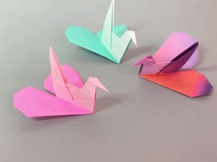 爱心千纸鹤,带着满满的爱飞向你!#折纸 #手工 #千纸鹤