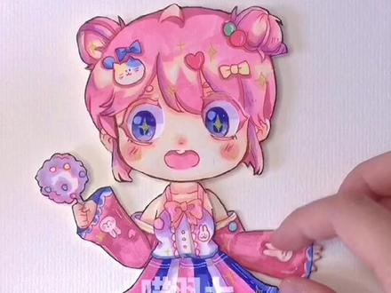 可动纸片人✨棉花糖#画画 #手绘 #原创 #手工 #可动纸片人 #自设 #想火想疯了 @煎饼狗子🐶 @狗仔.师.煎饼狗子🐶 @抖音小助手 @DOU+小助手