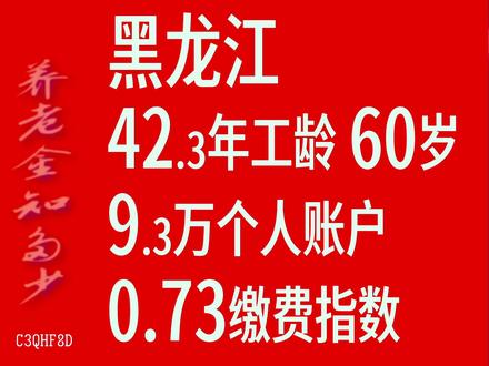 黑龙江,工龄42.3年,个人账户9.3万,60岁退休养老金计算#退休 #养老保险 #收入 #黑龙江