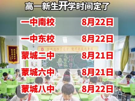 蒙城县8所高中开学时间定了#蒙城高中 #开学时间