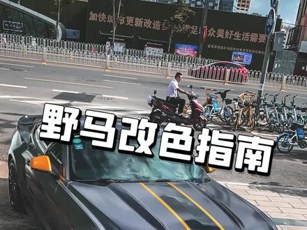 战斗灰不会过时,不过我还是喜欢赛车绿,你觉得野马什么颜色好看?#野马 #汽车改色贴膜 #niepa #naka