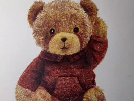 英卓尔彩铅-软萌萌的泰迪熊来了,跟我一起画吧!#泰迪熊 #玩偶 #彩铅 #彩铅画