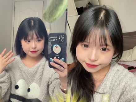 怎么做到画完妆刘海不变形#刘海 #刘海打理 #齐刘海