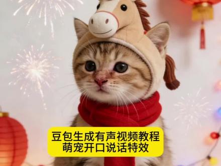 #豆包ai #豆包P图已经nextlevel了 萌宠开口说话 豆包生成有声视频教程 有声视频口令 豆包指令