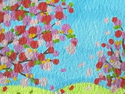 谁懂!30 秒学春和景明!漫山樱花 + 春日氛围感戳心巴! #画画 #风景画 #简笔画 #有手就会 #初描丙烯马克笔