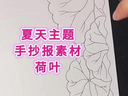 荷叶主题手抄报素材 万能荷叶简笔手抄报素材,小朋友轻松学会#万能荷叶简笔 #零基础学画画 #手抄报素材线稿