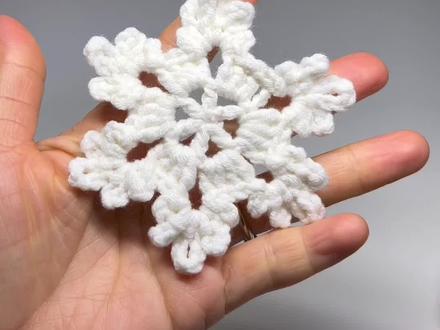 圣诞雪花编织教程1#手工diy #零基础学钩针 #钩针毛线编织教程