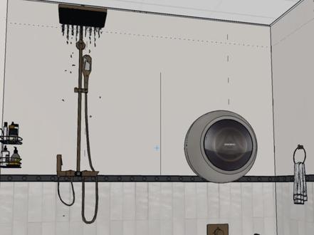 这样的法式圆球腰线在酷家乐里怎么做呢?#酷家乐 #室内设计 #法式风格 #木作定制 #卫生间