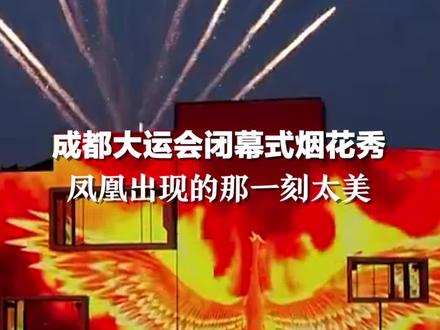成都大运会闭幕式烟花秀,凤凰出现那一刻太美!#成都大运会