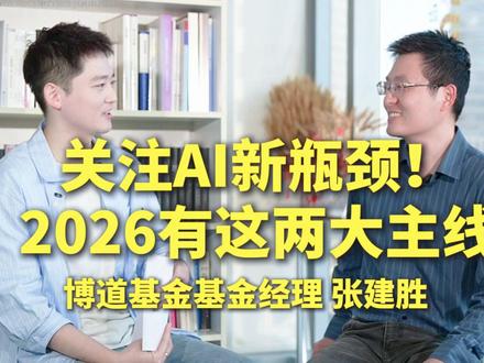 关注AI新瓶颈!2026有这两大主线——博道基金基金经理张建胜