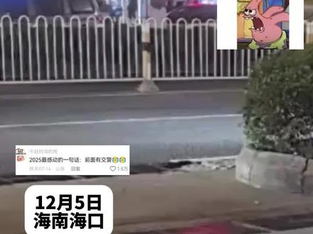 (12月5日,海南海口)小孩哥小孩姐硬核提醒:前面有交警!#前面有交警