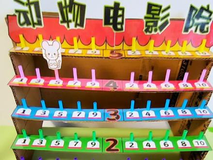 幼儿园自制教具《动物电影院》,适合中大班益智区。小朋友根据题卡给小朋友找到相应的座位。这套教具可以提高幼儿观察力和思维逻辑能力。帮助幼儿认识座位,了解几排几座、排序规律。电子档素材可直接打印。用吸管扭扭棒即可制作,非常简单。#幼师资源分享 #区域材料#自制教具