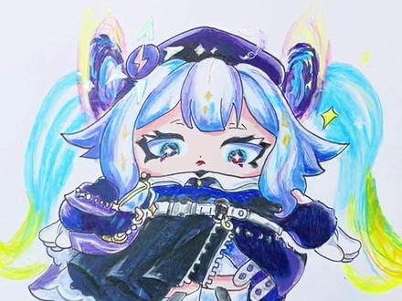 彩铅简笔画,卡通画蛋仔派对审判团长法莉塔,可爱又帅气的小萝莉 #蛋仔派对 #彩铅画#马克笔手绘 #日常瞎画 #绘画