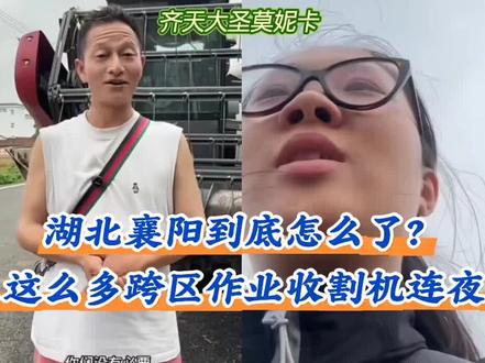 跨区作业收割机驾驶员无奈的讲述自己在湖北襄阳的遭遇,女操作员