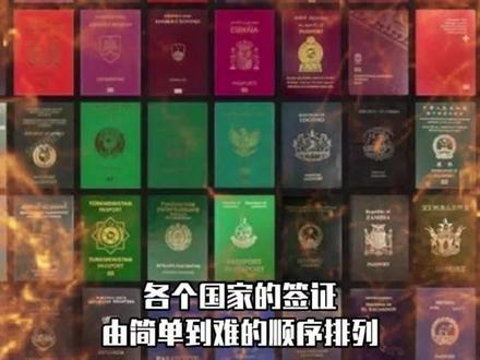 各个国家的签证由简单到难的顺序排列!#出国 #签证 #美签 #申根签 #移民