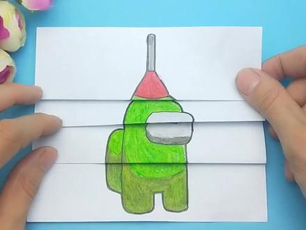 一幅太空狼人杀搞笑卡通画,给绿色船员脱掉外套,会有什么不同!