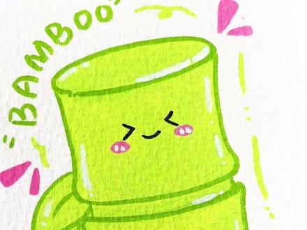 软萌小竹子上线,颜值高还好画,手残党也能轻松拿捏!#丙烯马克笔教程#丙烯马克笔涂鸦#解压#治愈 #初描丙烯马克笔