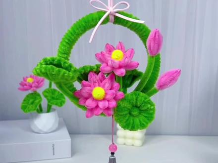 荷花挂件教程 #扭扭棒#荷花 #挂件 #教程#手工
