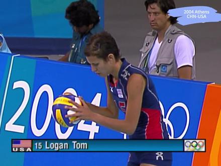 2004雅典女排首战中国VS美国 赵蕊蕊开场骨裂