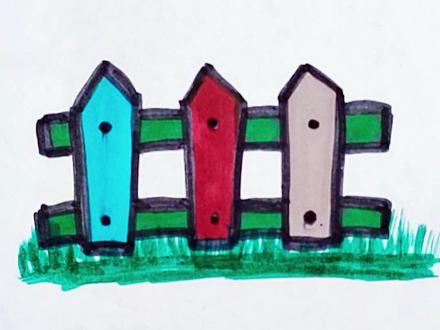 栅栏拦住了吃草的牛羊#简笔画 #简笔画教程 #儿童简笔画 #一学就会的简笔画 #零基础学画画 #一起学画画