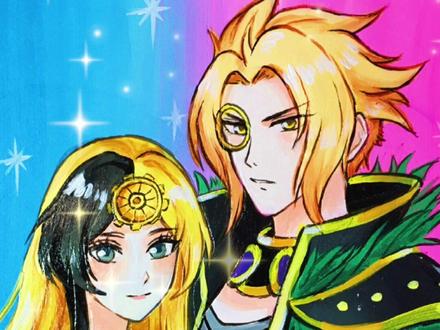 好有爱的一对😚#手绘 #一起学画画 #庞尊白光莹