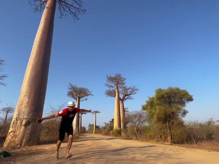 在马达加斯加的猴面包树下,尝尝树上长出来的面包,味道还挺好吃! #海外旅行 #马达加斯加 #猴面包树有多万能