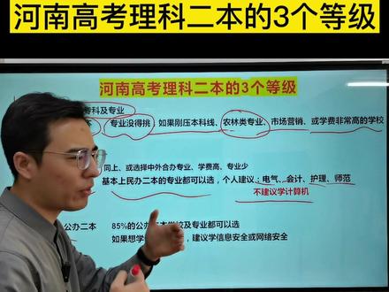 河南高考理科二本的3个等级讲解#河南#高考#理科#二本@DOU+小助手