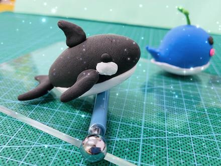 鲸鱼家族再填一员 #虎鲸 #粘土 #手工 #粘土教程 #手作 #亲子手工 #萌知计划 #抖音青少年 #创意灵感